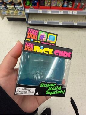 NWT - Needoh - Nice Cube Super Solid Squish - blue